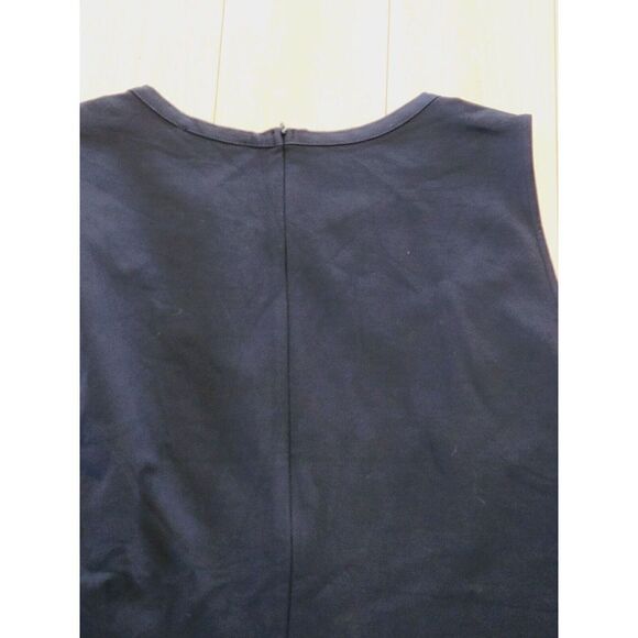 Lane Bryant 18/20 Navy Peplum Top Babydoll Casual Swing Blouse Rear Zip NWT - Picture 5 of 6